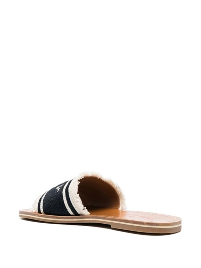 Bally 15mm Logo-print Open-toe Mules In Black/bone