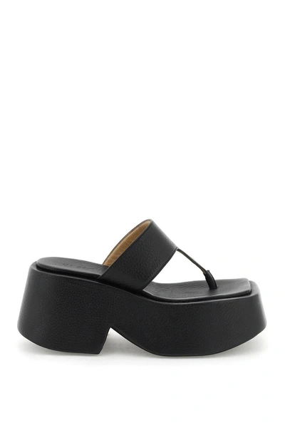 Marsèll Slip-on Platform Thong Sandals In Black