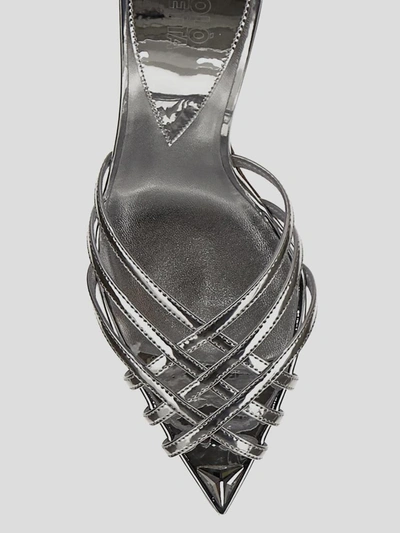 Shop Nicolo' Beretta Nicolò Beretta Sandals In <p>nicolò Beretta Sandals In Silver Laminated Fabric With Pointed Toe
