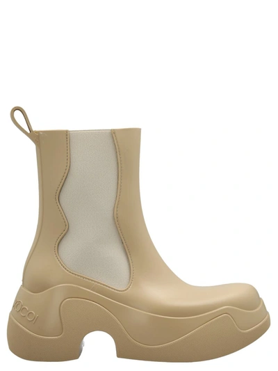 Shop Xocoi Medium Rubber Ankle Boots In Beige