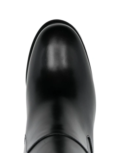 Alexander Mcqueen Alexander Mc Queen Leather Heel Ankle Boots In Black