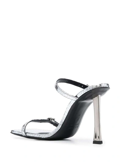 Shop By Far Silver Flagstone Flick Sandals In Metallic Leather Woman