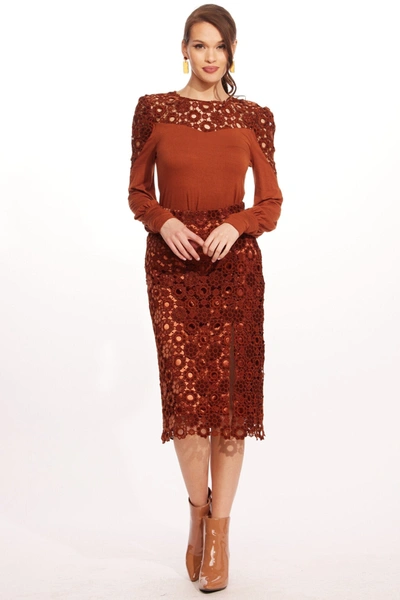 Shop Eva Franco Brina Skirt In Brown