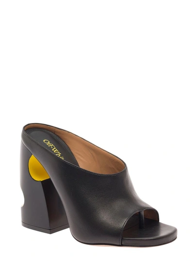 Shop Off-white Pop Meteor Mules In Black Leather Woman