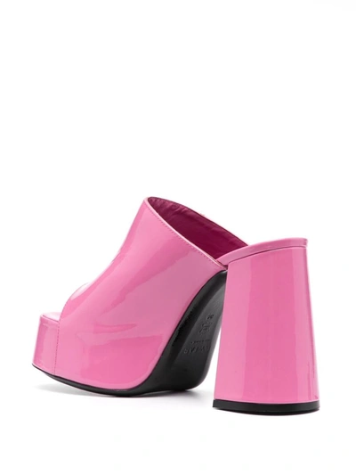 Shop By Far Brad Patent Leather Mules In Fuchsia