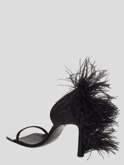 Shop Area X Sergio Rossi Feather Embellished High Heels In Black