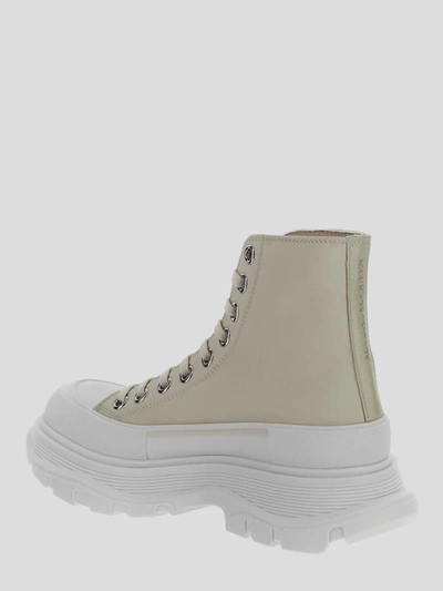Shop Alexander Mcqueen Boots In <p> Boot In Cream Polyestetr And White Rubber With Beige Logo