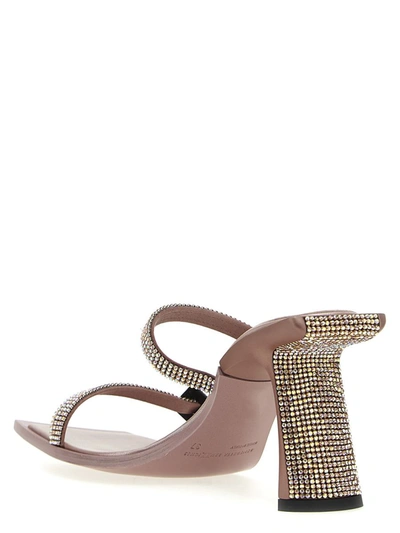 Benedetta Bruzziches Jeweled Straps Square Toe Sandals In Pink
