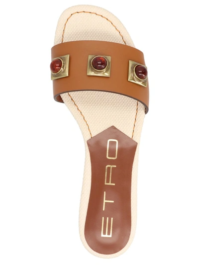 Shop Etro 'crown Me' Sandals In Brown