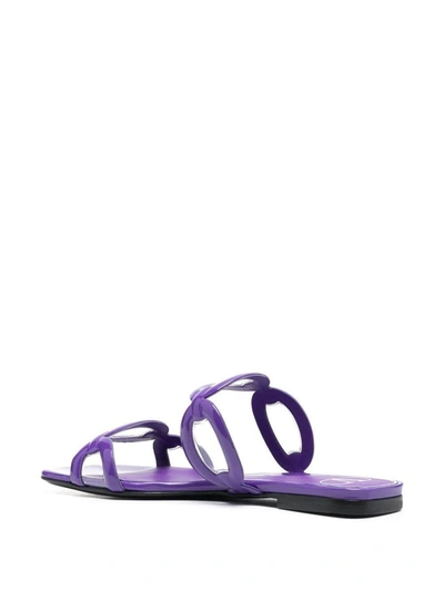 Shop Valentino Garavani Chain 1967 Leather Sandals In Purple
