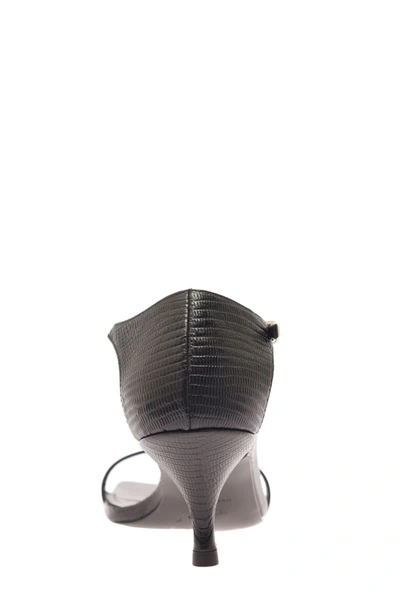 Totême The Strappy Lizard-effect Leather Sandals In Black