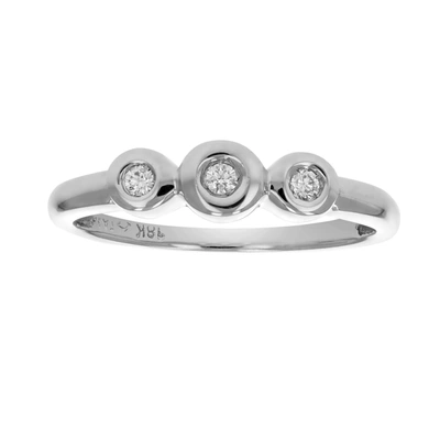 Shop Vir Jewels 0.06 Cttw Diamond 3 Stone Ring 18k White Gold In Silver
