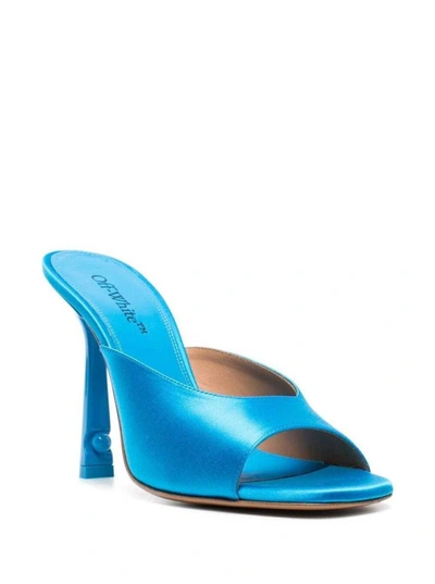 Shop Off-white Pop Lollipop Pointed-toe Mules In Light-.blue Leather Woman In Light Blue