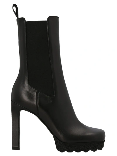 Shop Off-white 'chelsea' Ankle Boots In Black