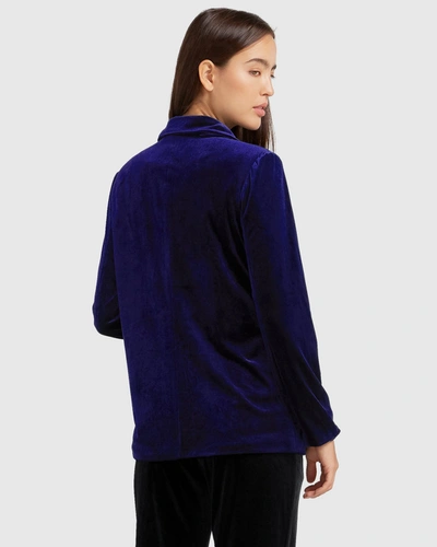 Shop Belle & Bloom Eternity Velvet Blazer In Purple