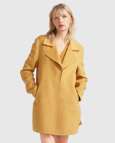 Shop Belle & Bloom New Fit Exboyfriend Wool Blend Oversized Jacket In Yellow