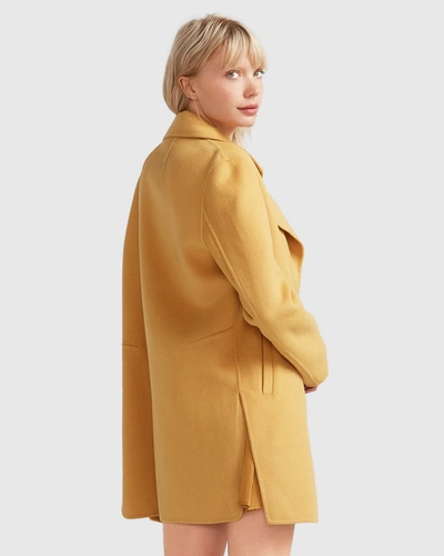 Shop Belle & Bloom New Fit Exboyfriend Wool Blend Oversized Jacket In Yellow