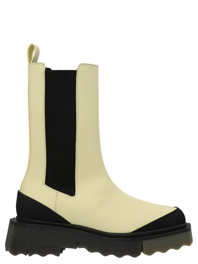 Off-white Sponge-effect Sole Chelsea Boots In Multicolor