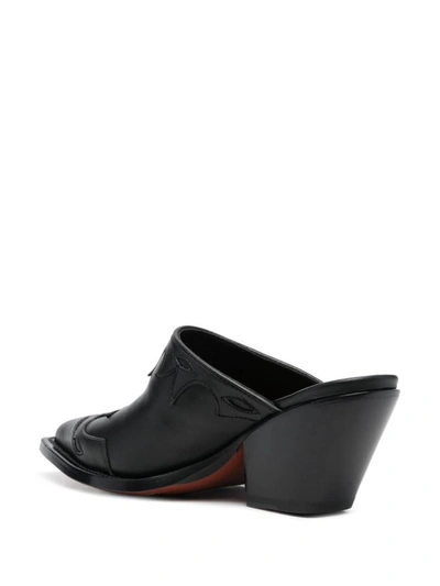 Shop Sonora Rosedale Leather Cowboy Mules In Black