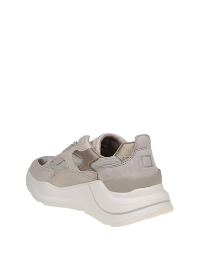 Shop Date D.a.t.e. Suede And Fabric Sneakers In Ivory