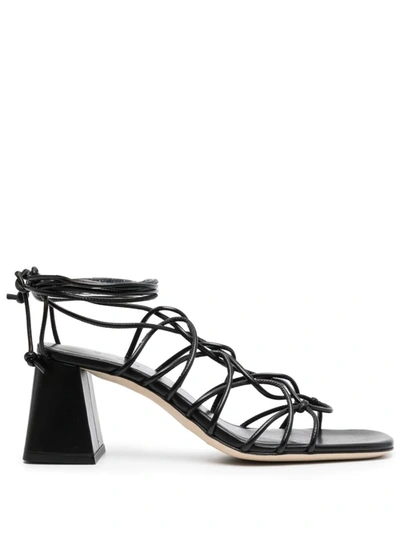 Shop By Far Alexander Nappa Leather Sandals In Black
