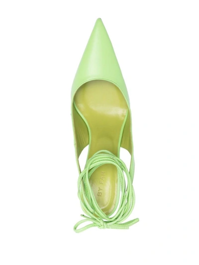 By Far Pre Vaughn Leather Wedge Pumps In Green
