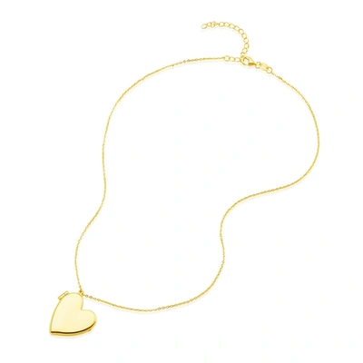 Adornia 14k Plated Heart Locket Necklace In Gold