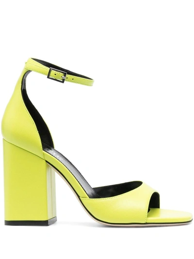 Shop Paris Texas Fiona Leather Heel Sandals In Green