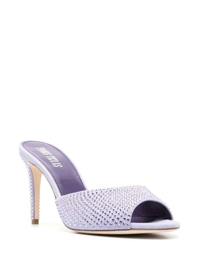 Shop Paris Texas 'holly' Lilac Mules With Tonal Rhinestone Embellishment In Leather Woman In Violet
