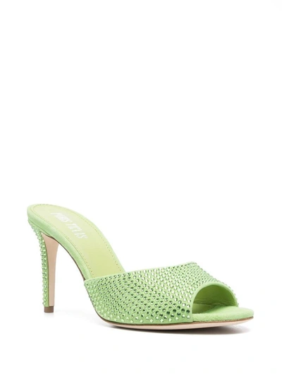 Shop Paris Texas Holly Mules Sandals In Green