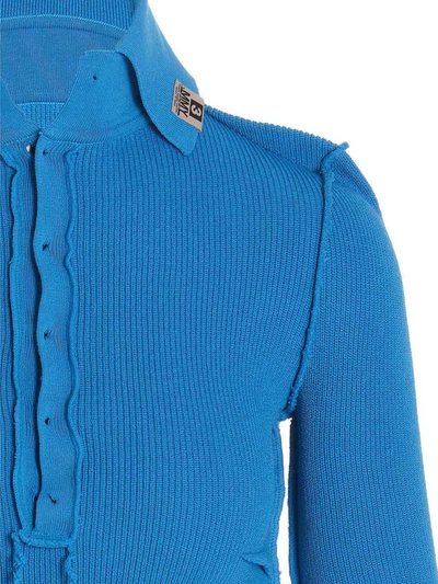 Shop Miharayasuhiro Maison Mihara Yasuhiro Visible Stitching Sweater In Light Blue