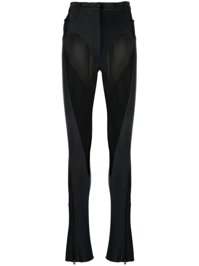 Shop Mugler Trousers In Black