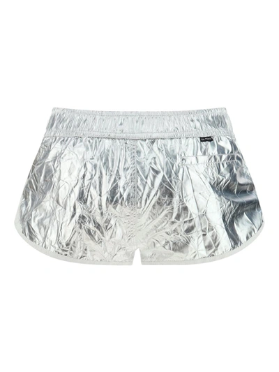 Shop Tom Ford Bermuda Shorts In Silver