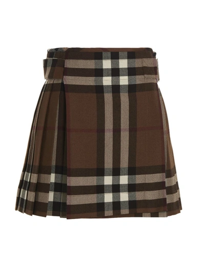 Shop Burberry 'micaela' Skirt In Brown