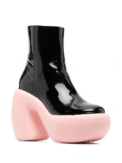 Shop Haus Of Honey Leather Platform Ankle Boots In Black