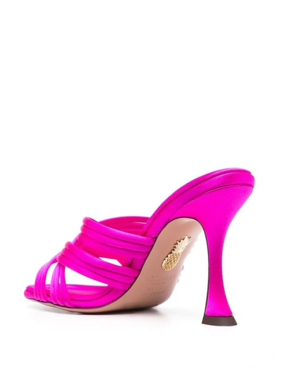 Shop Aquazzura Oahu Sandal 95 Shoes In Pink &amp; Purple