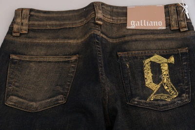 Shop John Galliano Black Washed Mid Waist Flared Denim Pants Women's Cotton
