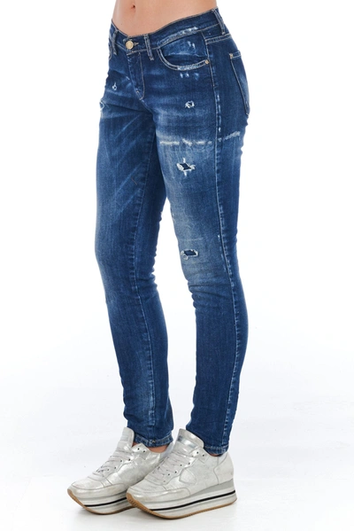 Shop Frankie Morello Blue Cotton Jeans &amp; Women's Pant