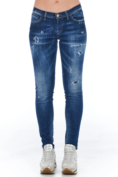 Shop Frankie Morello Blue Cotton Jeans &amp; Women's Pant