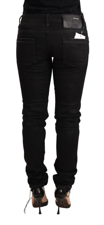 Shop Acht Black Washed Cotton Slim Fit Denim Low Waist Trouser Women's Jeans