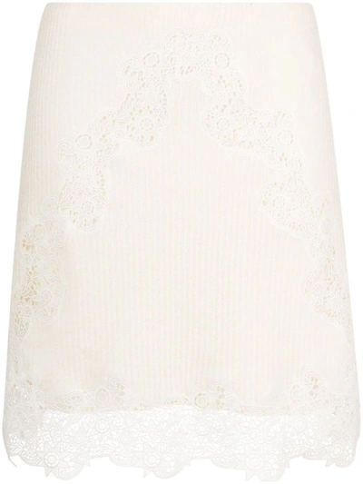 Shop Chloé Wool Skirt In White