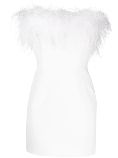 Shop New Arrivals The  By Ilkyaz Ozel Feathers Detail Short Dress In White