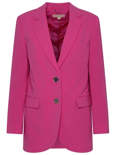 Shop Michael Michael Kors Fuchsia Triacetate Blend Blazer Jacket In Pink