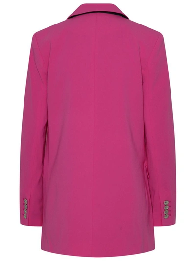 Shop Michael Michael Kors Fuchsia Triacetate Blend Blazer Jacket In Pink