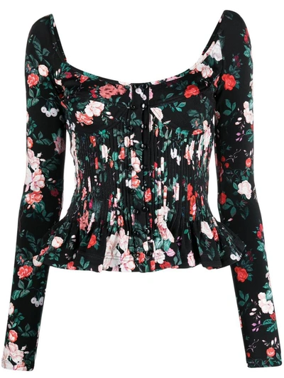 Shop Rabanne Paco  Top In Black Rose Garden