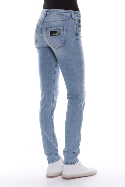 Shop Love Moschino Blue Cotton Jeans &amp; Women's Pant