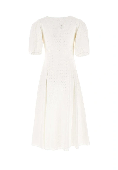 Shop Kenzo Paris "midi" Cotton Dress In White