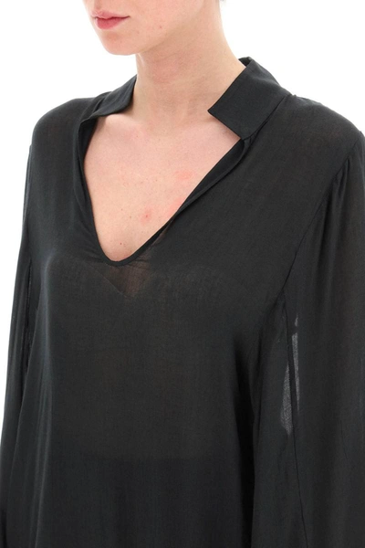 Shop By Malene Birger 'lomaria' Lightweight Canvas Blouse In Black