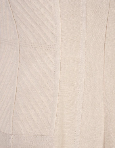 Shop Chloé Sleeveless Midi Dress In Coconut Milk Linen In White