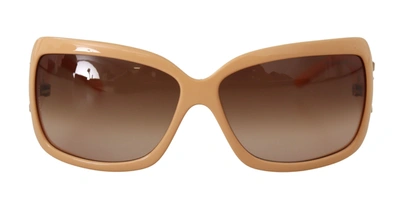 Shop Dolce & Gabbana Beige Cat Eye Pvc Frame Brown Lenses Shades Women's Sunglasses